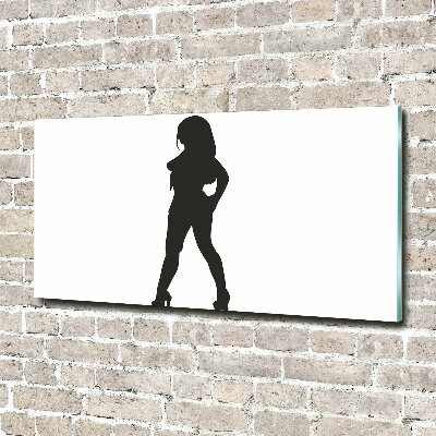 Quadro in verde Silhouette di una donna