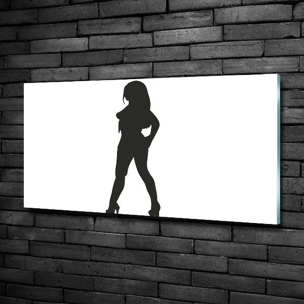 Quadro in verde Silhouette di una donna