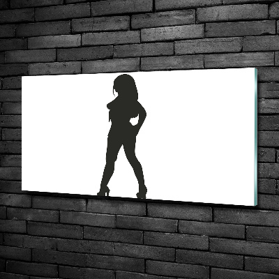 Quadro in verde Silhouette di una donna