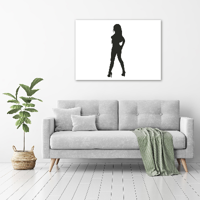 Quadro in verde Silhouette di una donna