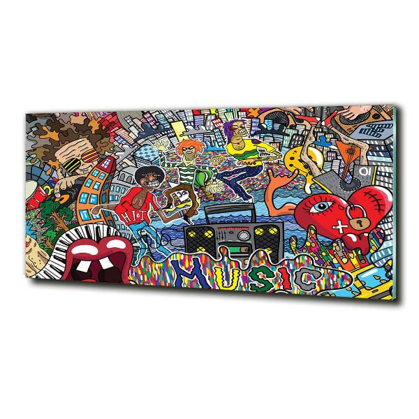 Quadro in verde Collage musicale