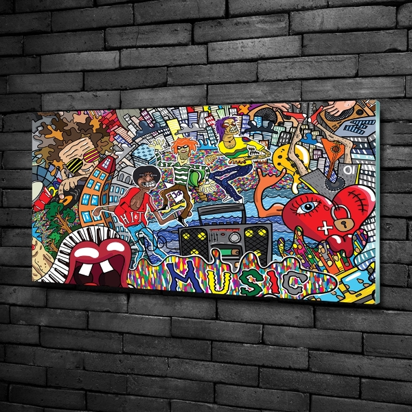 Quadro in verde Collage musicale