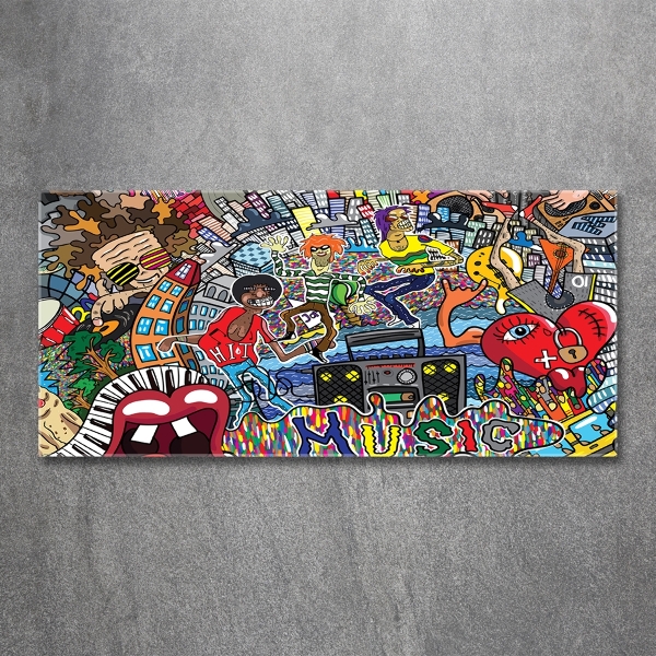 Quadro in verde Collage musicale