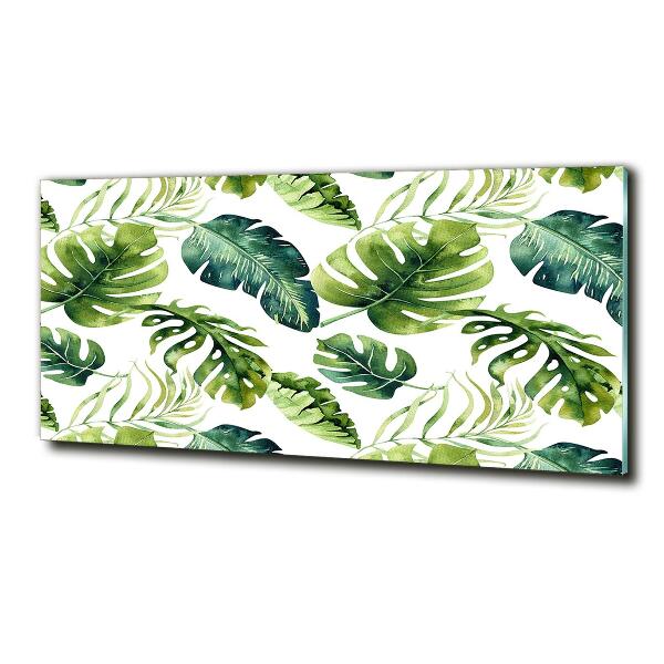 Quadro su vetro Foglie tropicali