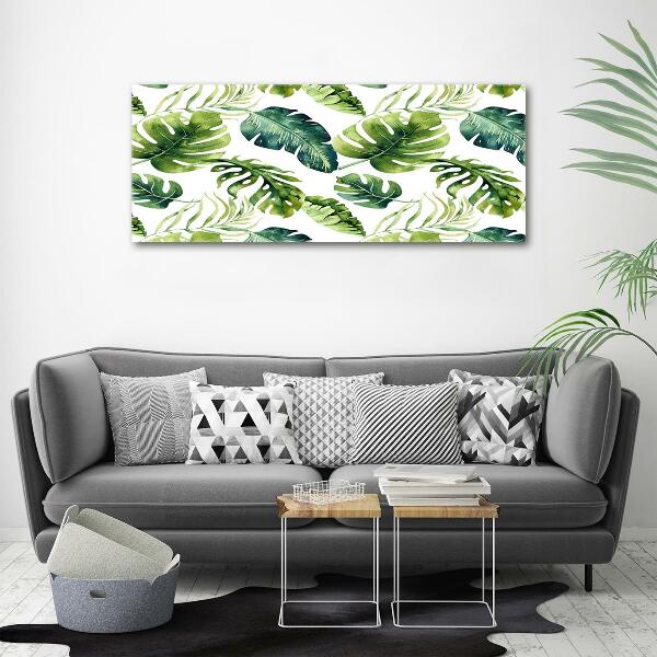 Quadro su vetro Foglie tropicali