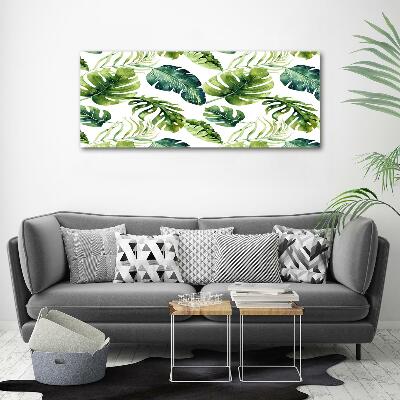Quadro su vetro Foglie tropicali