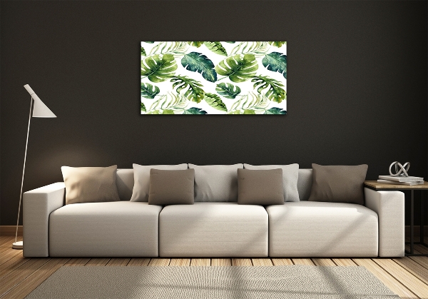 Quadro su vetro Foglie tropicali