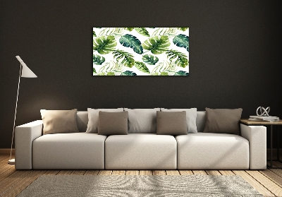 Quadro su vetro Foglie tropicali