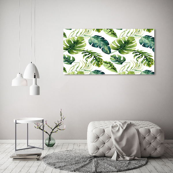 Quadro su vetro Foglie tropicali