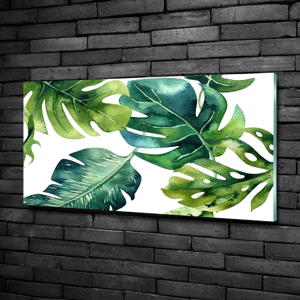 Quadro su vetro Foglie tropicali