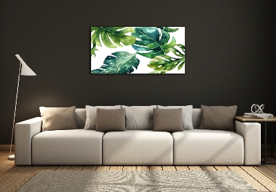 Quadro su vetro Foglie tropicali