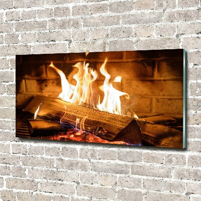 Quadro su vetro Legna nel camino