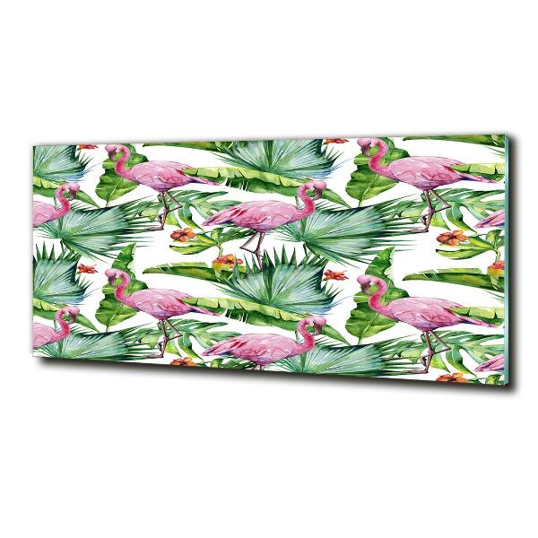 Quadro vetro Piante di fenicotteri