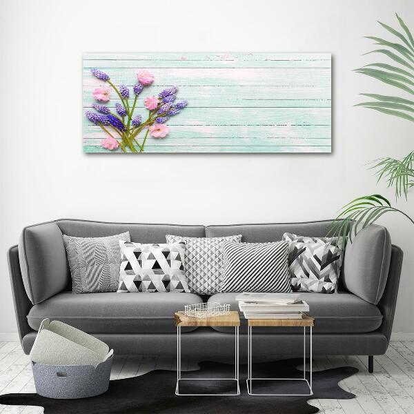 Quadro vetro Lavanda su legno