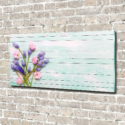 Quadro vetro Lavanda su legno