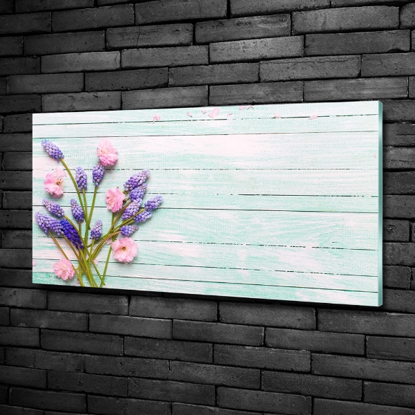 Quadro vetro Lavanda su legno