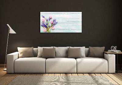 Quadro vetro Lavanda su legno