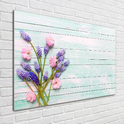 Quadro vetro Lavanda su legno