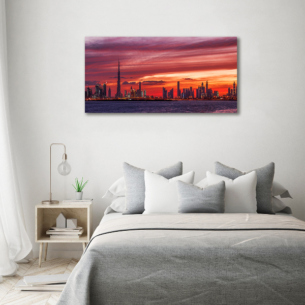 Quadro su vetro Tramonto Dubai