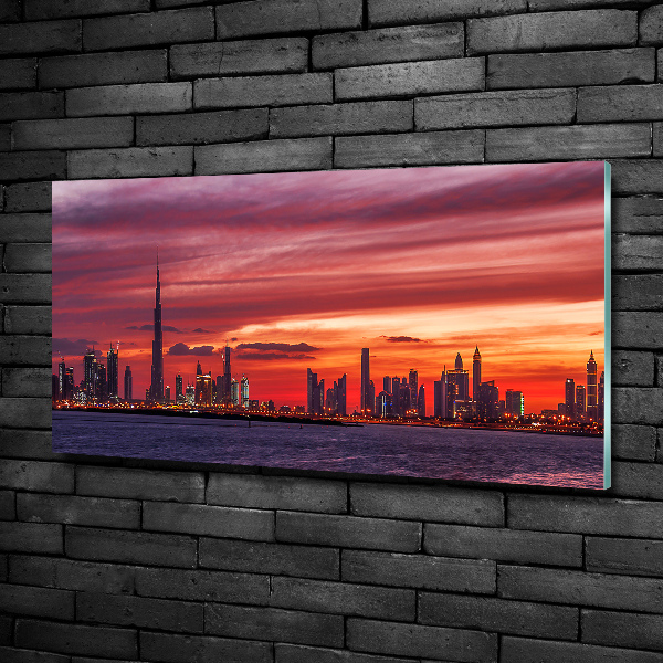 Quadro su vetro Tramonto Dubai