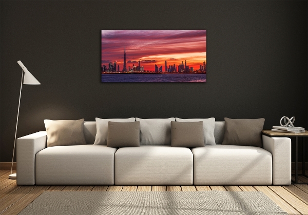 Quadro su vetro Tramonto Dubai
