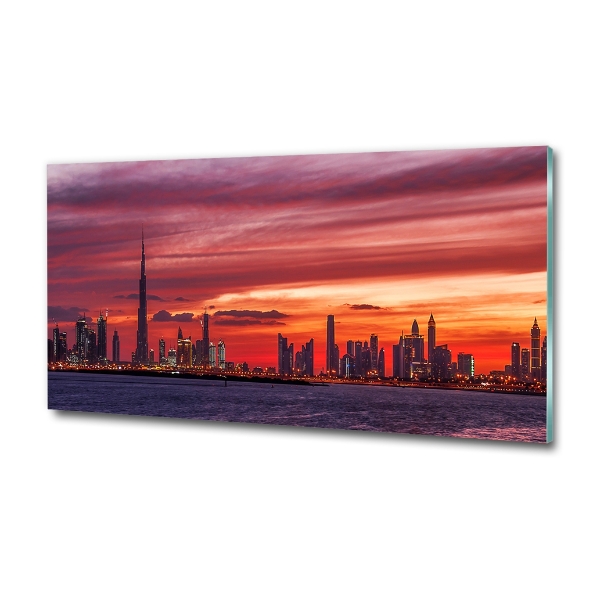 Quadro su vetro Tramonto Dubai