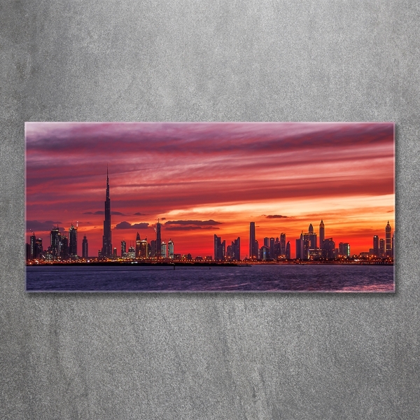 Quadro su vetro Tramonto Dubai