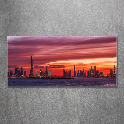 Quadro su vetro Tramonto Dubai