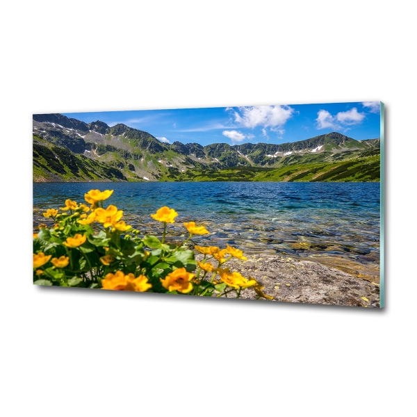 Quadro su vetro Lago tra le montagne