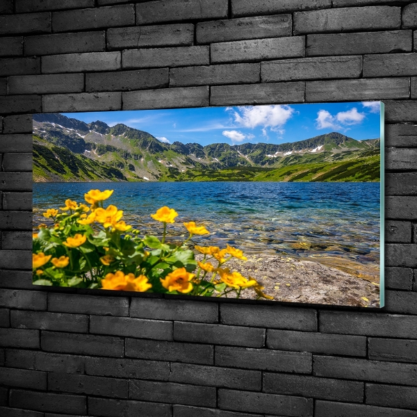 Quadro su vetro Lago tra le montagne