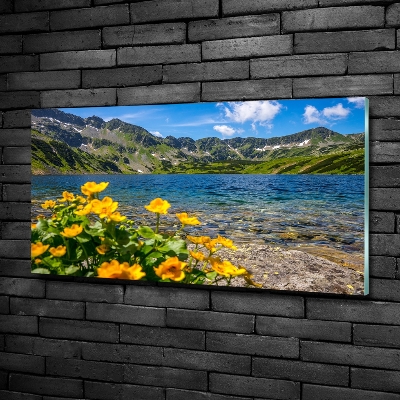 Quadro su vetro Lago tra le montagne