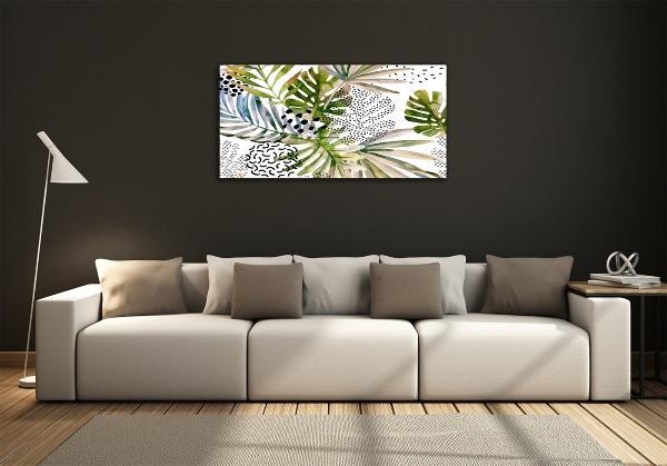 Quadro in vetro Foglie tropicali