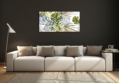Quadro in vetro Foglie tropicali