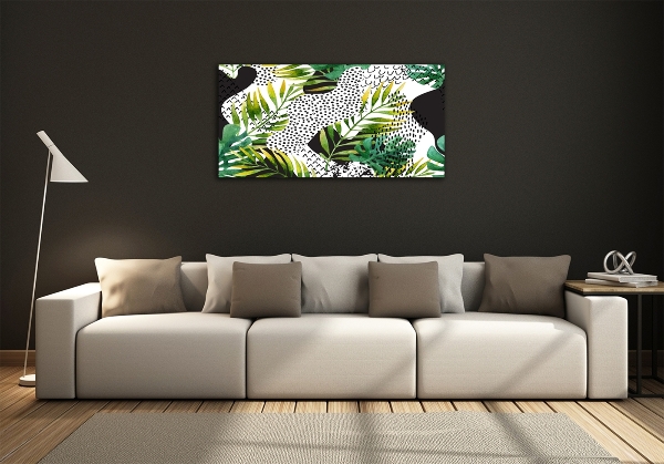 Quadro in verde Foglie tropicali