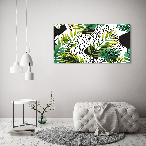 Quadro in verde Foglie tropicali