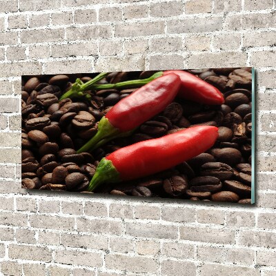 Quadro su vetro Peperoncino e caffè