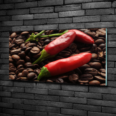Quadro su vetro Peperoncino e caffè