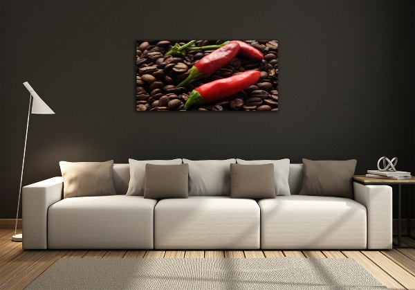 Quadro su vetro Peperoncino e caffè