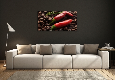 Quadro su vetro Peperoncino e caffè