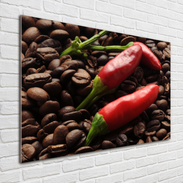 Quadro su vetro Peperoncino e caffè