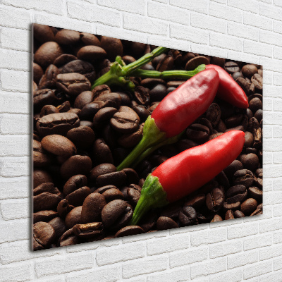 Quadro su vetro Peperoncino e caffè