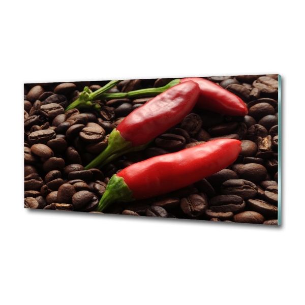 Quadro su vetro Peperoncino e caffè