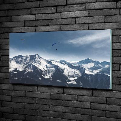 Quadro su vetro Alpi del parapendio