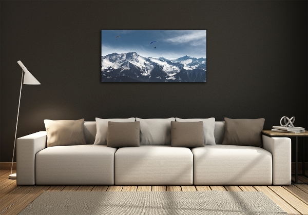Quadro su vetro Alpi del parapendio