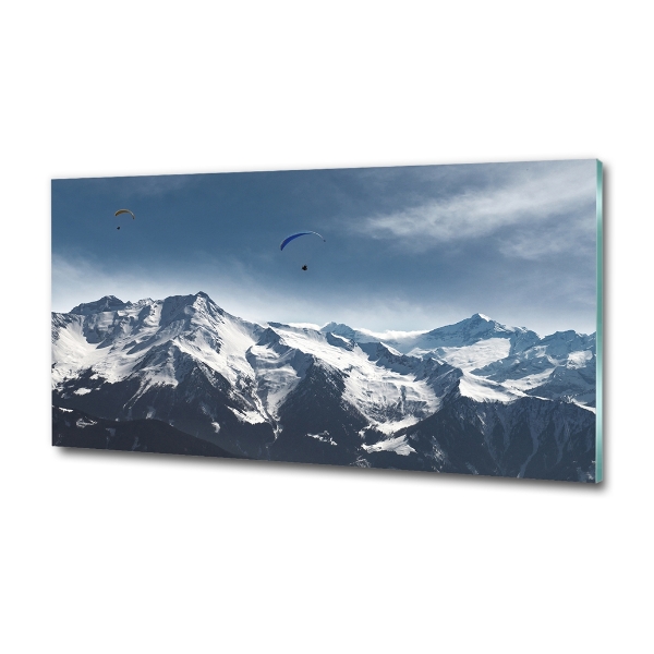 Quadro su vetro Alpi del parapendio