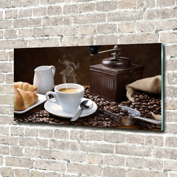 Quadro in vetro Cornetti e caffè