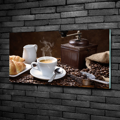 Quadro in vetro Cornetti e caffè