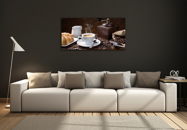 Quadro in vetro Cornetti e caffè