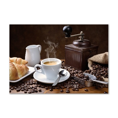 Quadro in vetro Cornetti e caffè