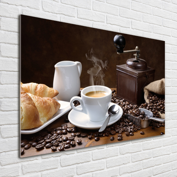 Quadro in vetro Cornetti e caffè